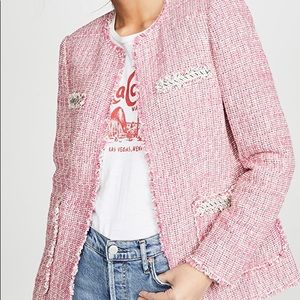 NWT Rebecca Taylor Size 10 Pink Tweed Jacket